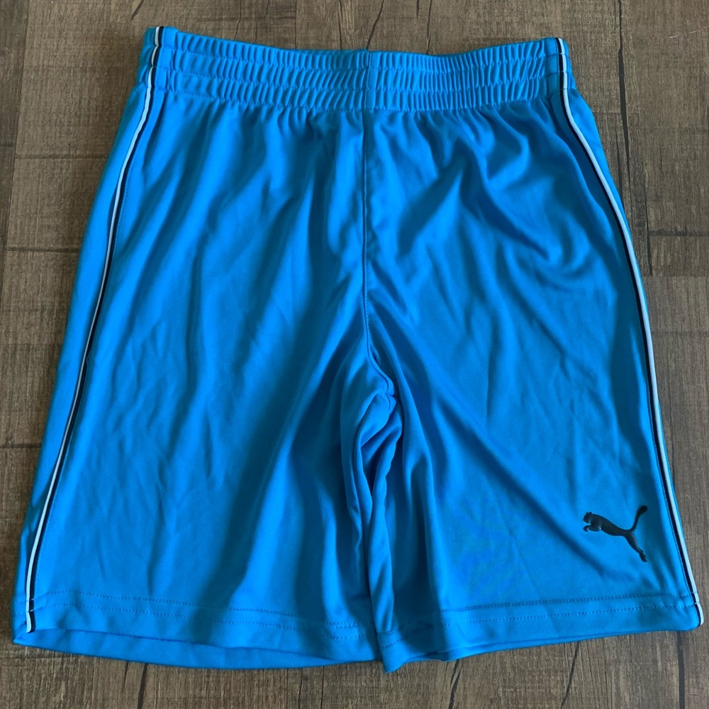 Kids puma teal blue athletic shorts brand new